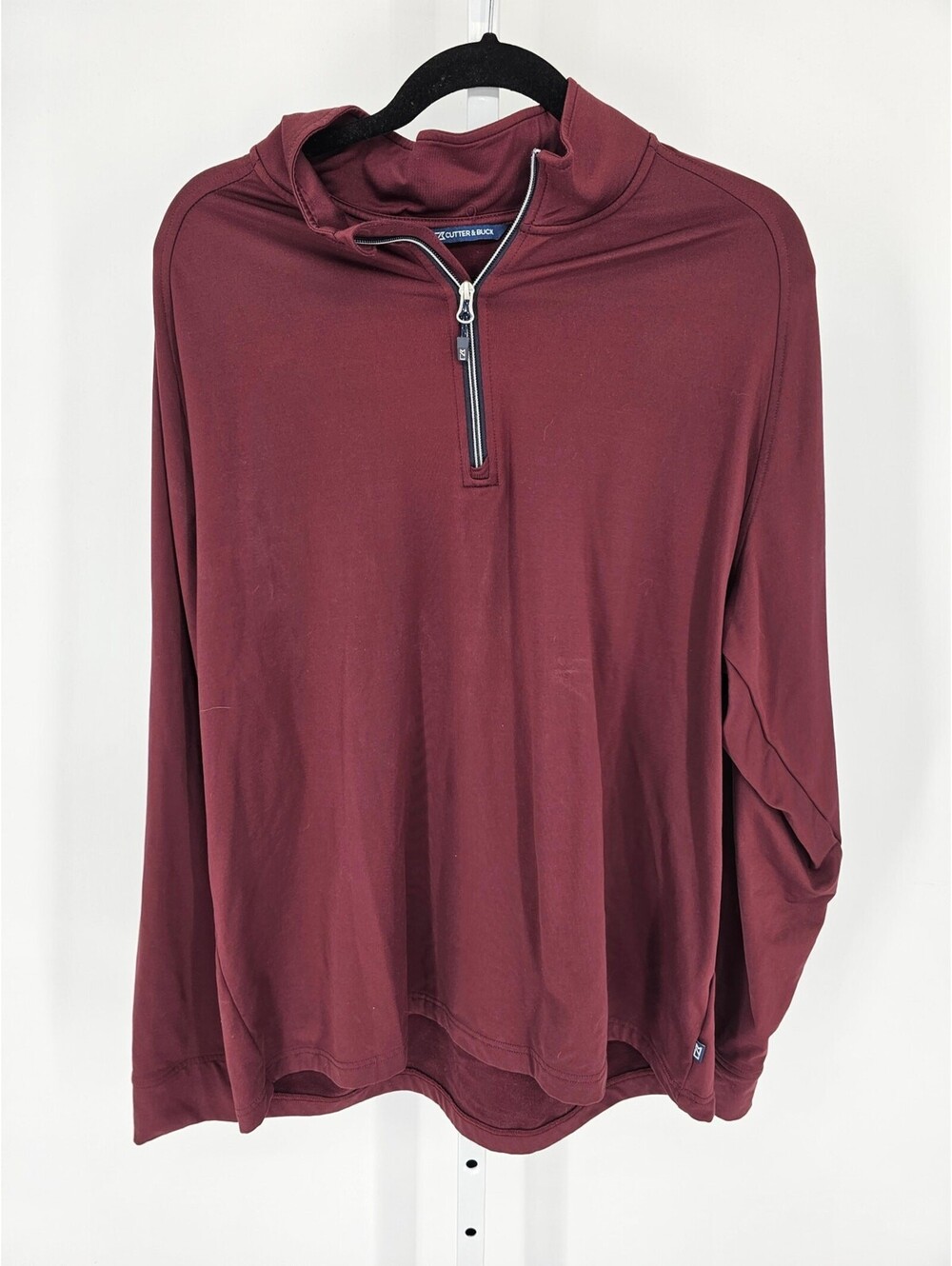 Cutter & Buck Mens Sz XL Pullover Athletic Jacket 1/4 Zip Burgundy Red